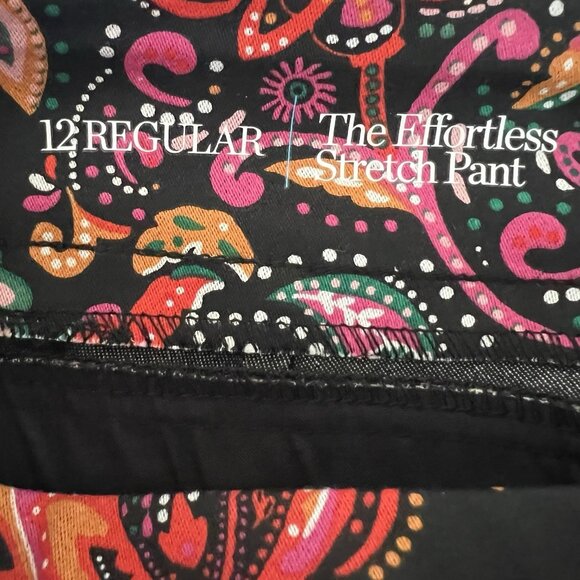Croft & Barrow Women's Pull-on Paisley Multicolor Stretch Pants 12R Stretch NWT - Picture 12 of 14